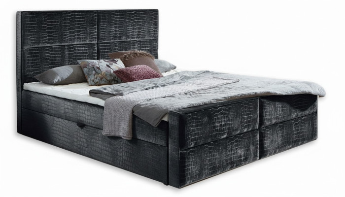 Envío de muebles de dormitorio grises de diseño de madera con elegante tapizado de tela nuevo