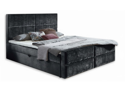 Envío de muebles de dormitorio grises de diseño de madera con elegante tapizado de tela nuevo