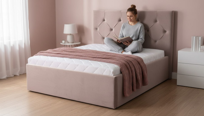 Lujo dormitorio cama cama doble cama de tela camas de tela muebles decoración