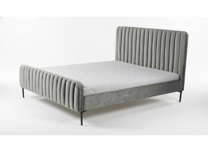 Diseño de muebles de dormitorio dobles grises elegantes con tela para hotel.
