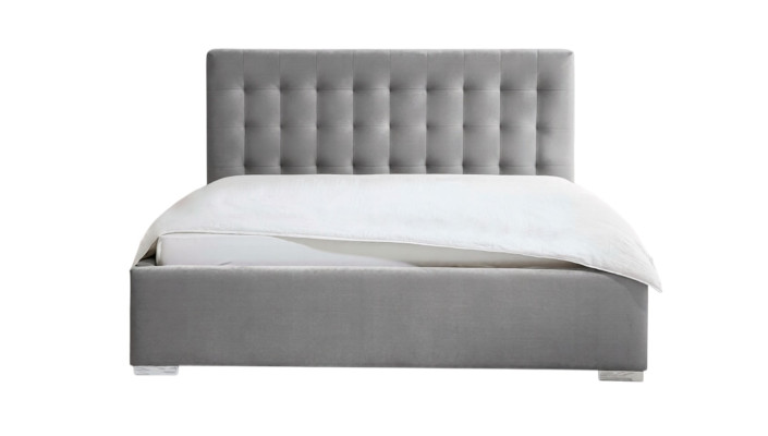 Muebles de madera diseño de dormitorio doble gris tela elegante muebles clásicos.