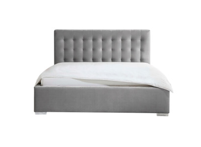 Muebles de madera diseño de dormitorio doble gris tela elegante muebles clásicos.
