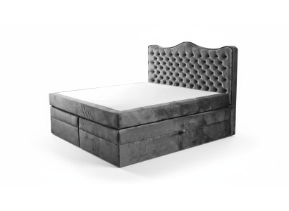 Estructura de cama gris diseño elegante de dormitorio chesterfield tela clásica muebles