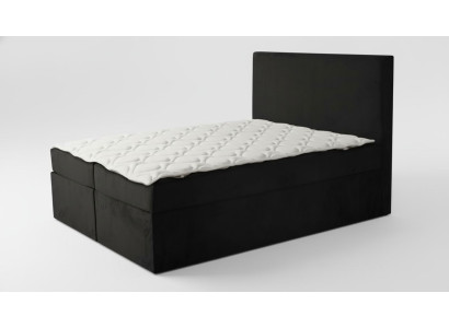 Cama doble negra Diseño clásico de muebles de dormitorio Elegante tela nueva
