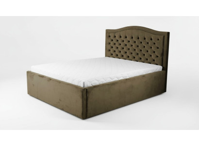 Verde Chesterfield cama Diseño clásico de muebles de dormitorio Elegante tela