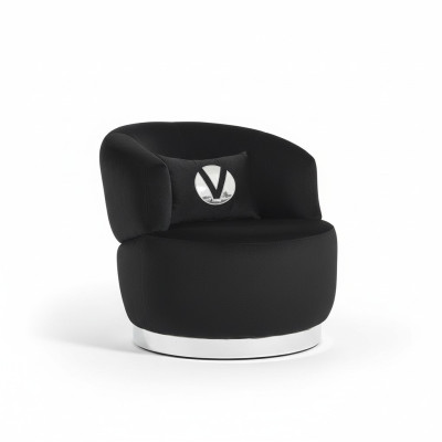 Sillón negro de 1 plaza de tela para sala de estar, lujo, diseño moderno, nuevo sillón, moderno.