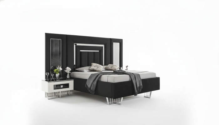 Armario de dormitorio Muebles de metal de lujo Camas elegantes Cama de metal Bastidor de cama