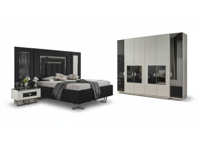 Dormitorio conjunto 2 mesitas de noche armario completo habitación cama muebles 4 piezas