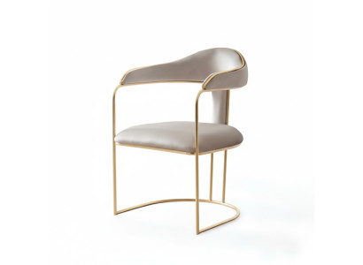 Silla de ocio de metal con diseño moderno, nuevas sillas tapizadas gris, silla moderna nueva.