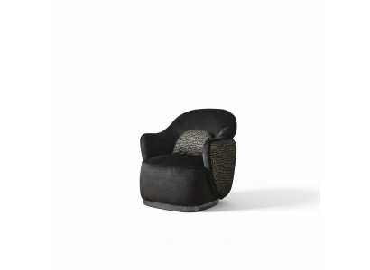 Sillón individual negro diseño de lujo salón moderno elegante tela de tapicería nueva