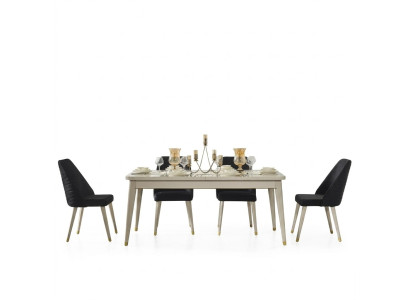 Mesa de comedor Mesa Sala de estar Mesas de madera Diseño blanco Mesa de conferencia Nueva