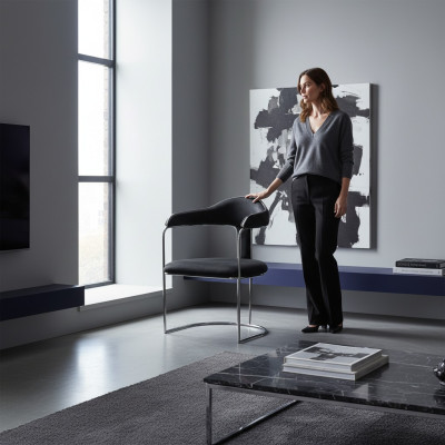 Sillón moderno silla 1x comedor televisión lounge asiento silla tapizada nuevo textil.