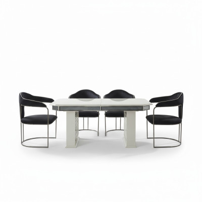 Conjunto completo de mesa de comedor 4 sillas Set de comedor Grupo de comedor Mesa de madera Mesas de mesa de 5 piezas