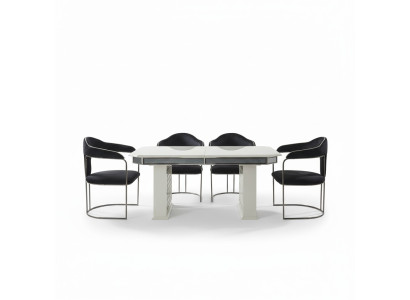Conjunto completo de mesa de comedor 4 sillas Set de comedor Grupo de comedor Mesa de madera Mesas de mesa de 5 piezas