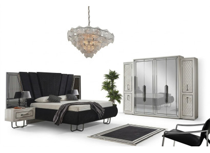 Dormitorio Muebles Cama Mesitas de noche Armario Ropero Camas 4 piezas