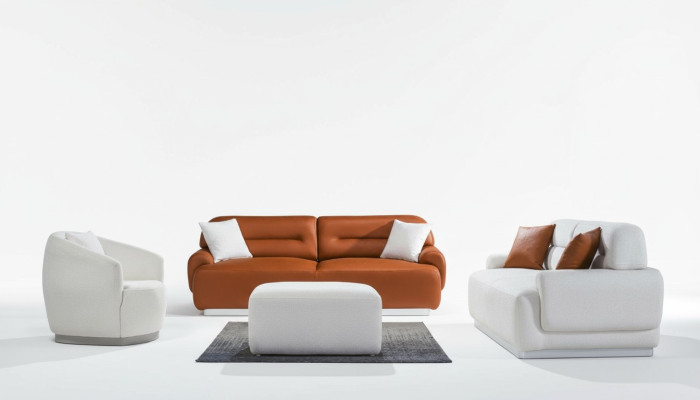 Conjunto de sofás acogedores Sala de estar Sofá Cojines 3+3+1 Reposapiés 4 piezas