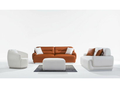 Conjunto de sofás acogedores Sala de estar Sofá Cojines 3+3+1 Reposapiés 4 piezas