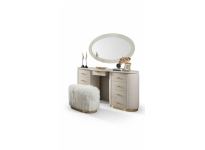 Tocador con espejo consola de maquillaje conjunto de muebles de dormitorio diseño de taburete conjunto nuevo