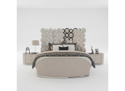 Cama de diseño de lujo con textiles para dormitorio, cama doble de 200x200cm con marco de cama.