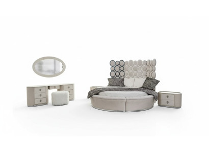 Conjunto de dormitorio cama moderna + 2 mesitas de noche + tocador + espejo nuevo