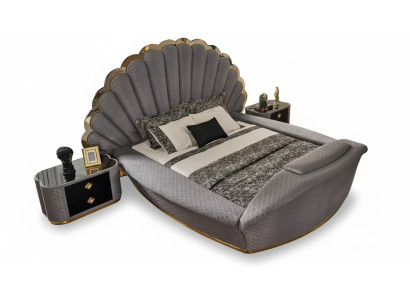 Diseño de cama de lujo Muebles de cama Cama doble Dormitorio Real 200x200 cm