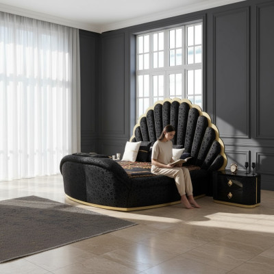 Dormitorio Cama 2x Mesitas de noche Conjunto de camas de lujo completo Muebles de diseño 3 piezas Nuevo