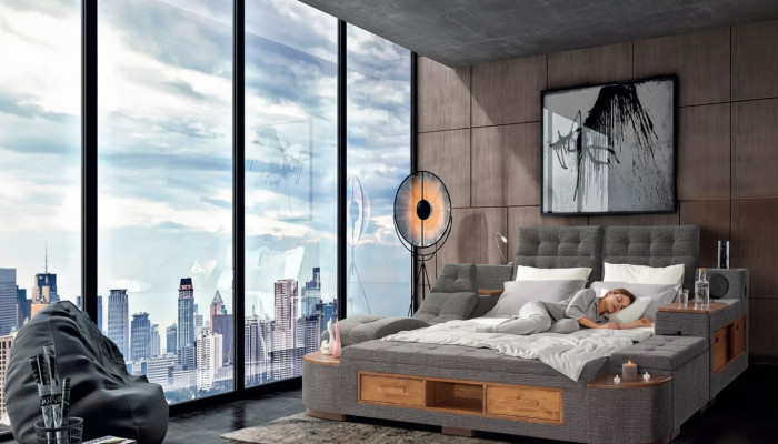 Cama multifuncional doble con construcción moderna 180x200cm nuevo hotel