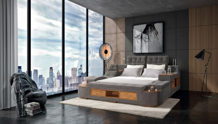 Cama multifuncional doble con construcción moderna 180x200cm nuevo hotel