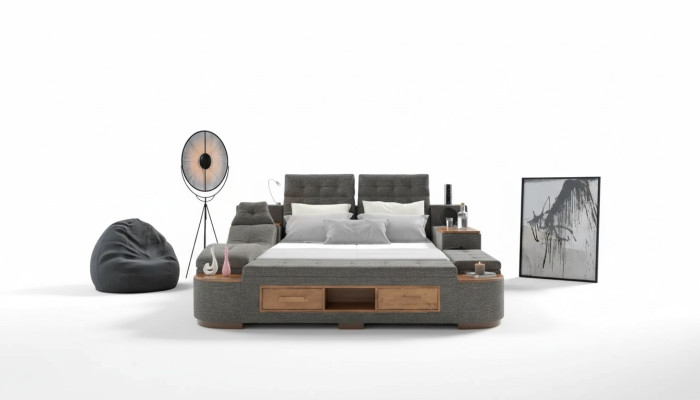 Cama multifuncional doble con construcción moderna 180x200cm nuevo hotel