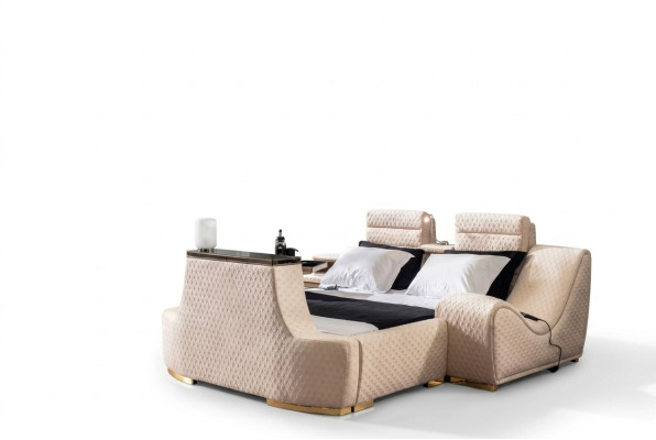 Cama doble Cama doble de lujo Diseño moderno del marco de la cama Marcos de cama Camas