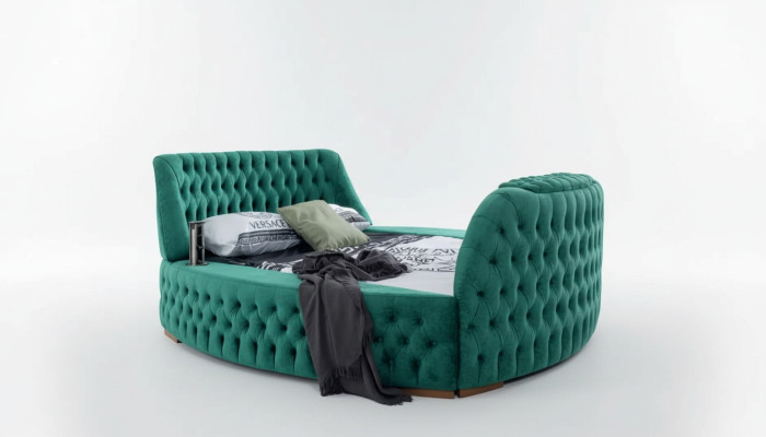Cama Chesterfield muebles doble cama cama verde redonda lujo hotel con ascensor