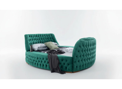 Cama Chesterfield muebles doble cama cama verde redonda lujo hotel con ascensor