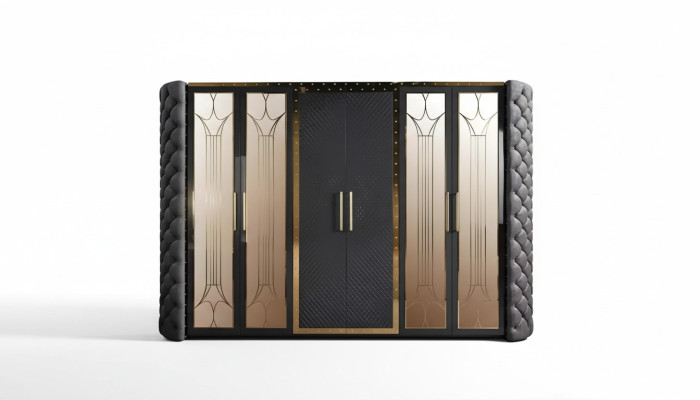 Armario guardarropa Armario Chesterfield Diseñador Armarios Tapizados 315cm
