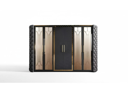 Armario guardarropa Armario Chesterfield Diseñador Armarios Tapizados 315cm