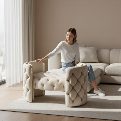 Moderno taburete pie almohadillado muebles sala de estar diseño otomano blanco nuevo