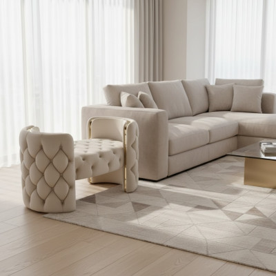 Moderno taburete pie almohadillado muebles sala de estar diseño otomano blanco nuevo