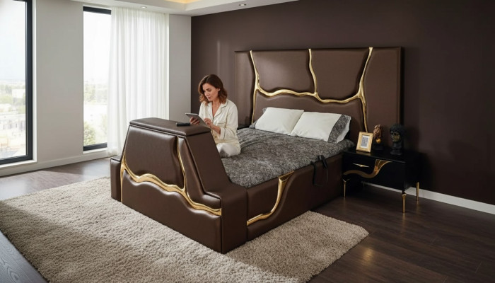 Diseño cama camas tapizadas cama doble matrimonial muebles lujo dormitorio estructura cama