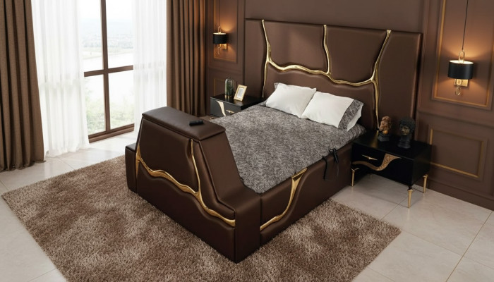 Diseño cama camas tapizadas cama doble matrimonial muebles lujo dormitorio estructura cama