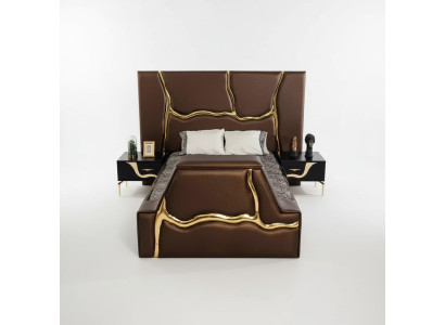 Dormitorio cama 2x mesitas de noche lujo camas set completo muebles de diseño 3 piezas.