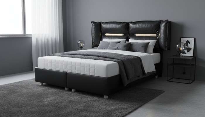Cama de diseño de madera doble de lujo para hotel moderno Marco de habitación para dormir.