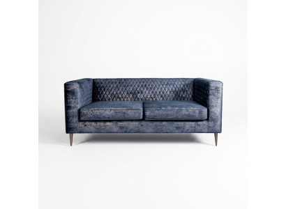Sofá de 2 plazas azul elegante diseño de lujo moderno, muebles de madera tapizados en tela nuevo