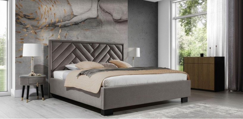 Conjunto de dormitorio gris cama de madera 2 mesitas de noche elegante moderno bonito nuevo 3 piezas.