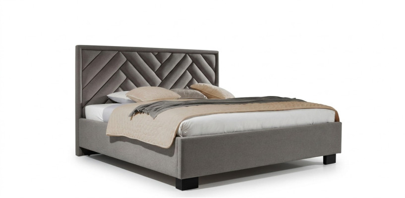 Conjunto de dormitorio gris cama de madera 2 mesitas de noche elegante moderno bonito nuevo 3 piezas.
