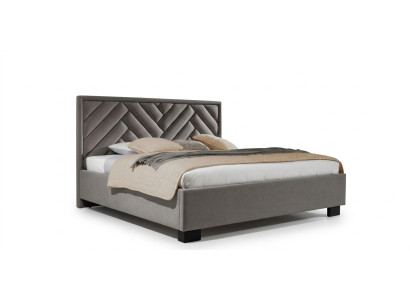 Conjunto de dormitorio gris cama de madera 2 mesitas de noche elegante moderno bonito nuevo 3 piezas.