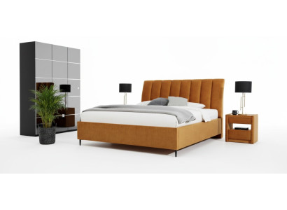 Mueble de lujo con espejo elegante Aparador Beige Moderno Juego de diseño de mobiliario Nuevo