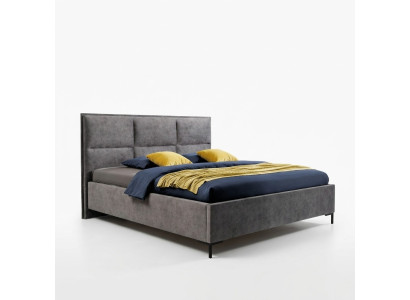Dormitorio Set Gris Cama Elegante 2x Mesitas de Noche Set Completo Bonito 3 piezas.