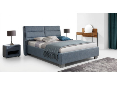 Juego de dormitorio Azul Cama Bonita 2x Mesitas de noche Set completo de lujo Nuevo 3 piezas.