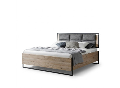 Cama beige diseño loft moderno cama doble dormitorio elegante mueble nuevo