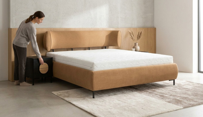 Mesita de noche gris dormitorio elegante mesa lujo madera muebles mesa auxiliar