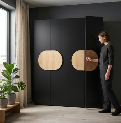 Armario Gris de Lujo en Madera Diseño de Armario de Dormitorio